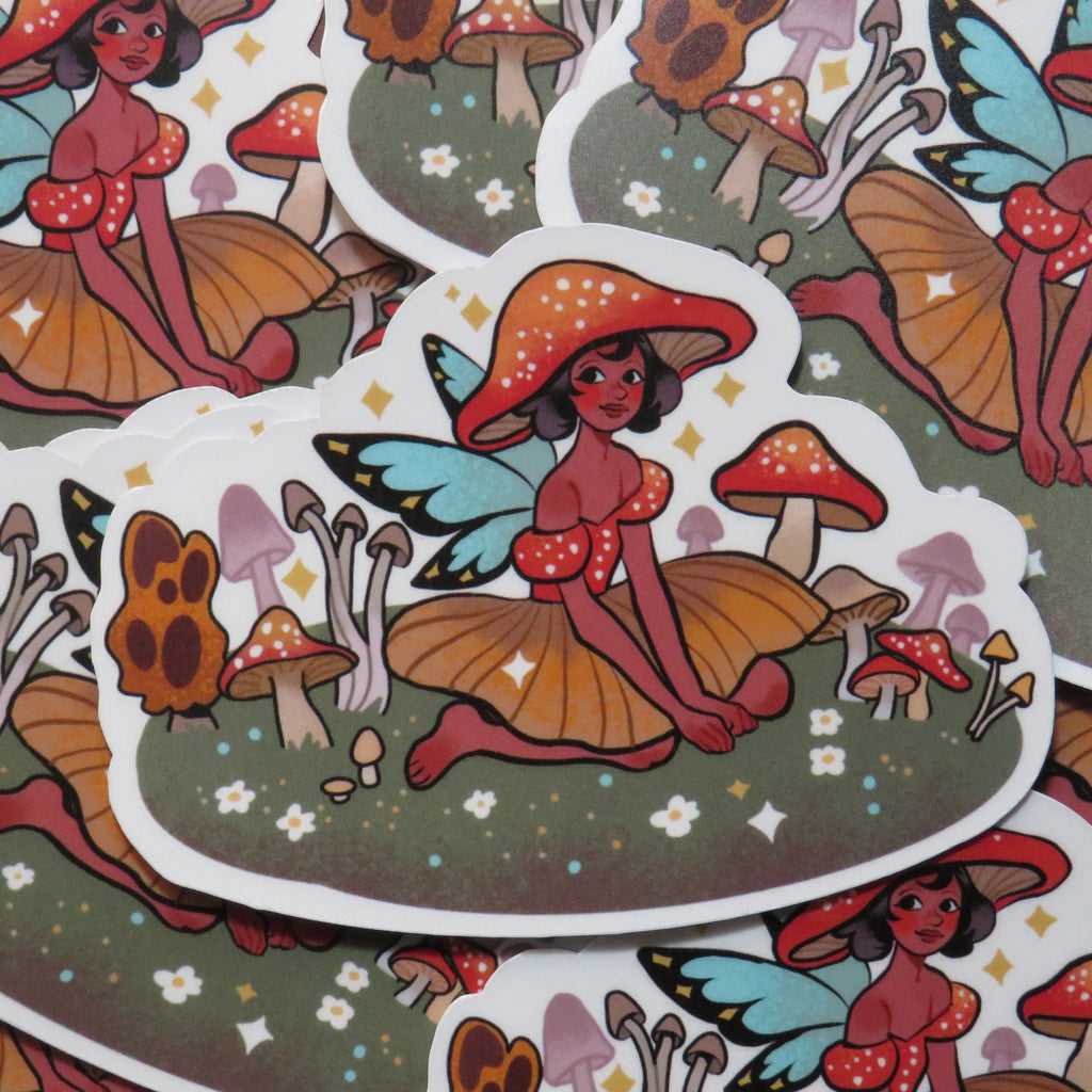 Mushroom Fairy Vinyl Sticker
